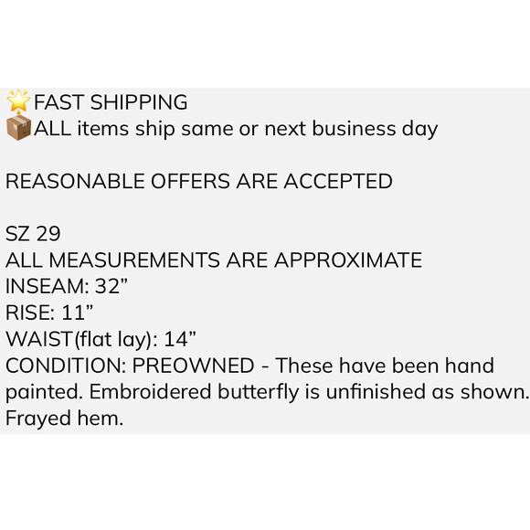 Vtg Levi's 560 Jeans 29x32 Loose Fit Tapered Celestial Hand Painted Artsy Sun - Picture 2 of 13